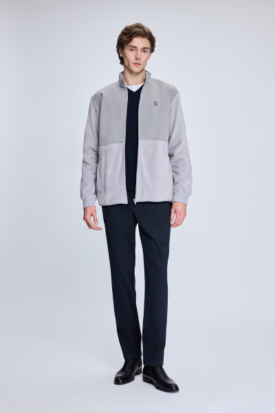 Gri Regular Fit Hakim Yaka Baharlık Mont - 2