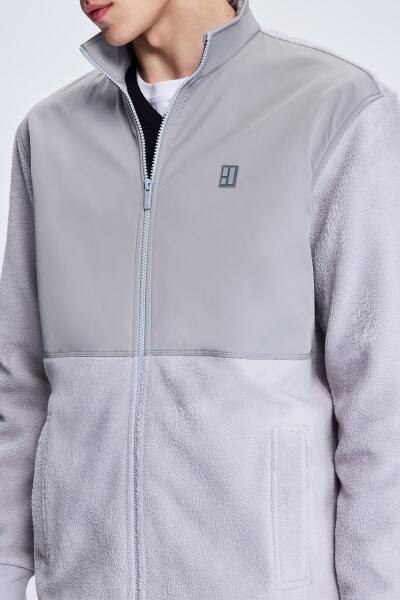 Gri Regular Fit Hakim Yaka Baharlık Mont - 3