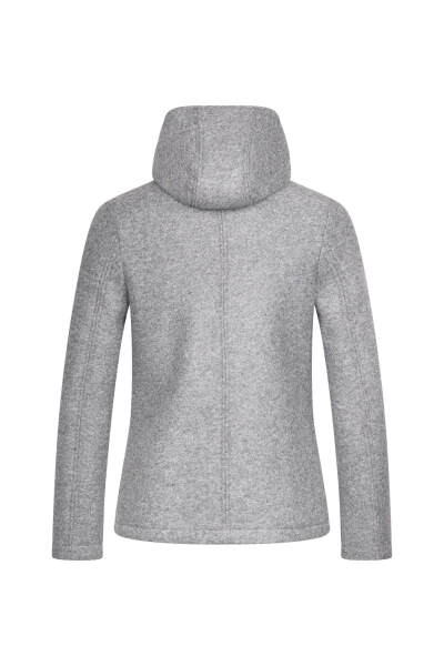 Gri Regular Fit Hakim Yaka Kapüşonlu Yünlü Kaşe Mont - 2