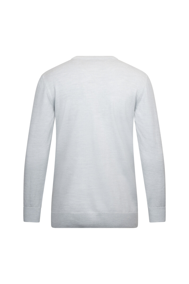 Gri Regular Fit Jakarlı Bisiklet Yaka Yünlü Triko Kazak - Hatemoğlu (1)