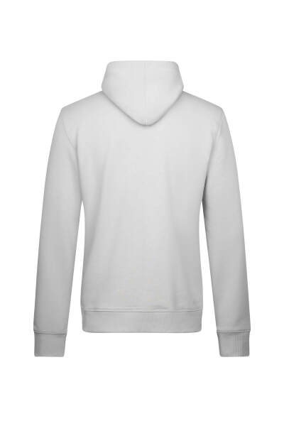 Gri Regular Fit Pamuklu Kapüşonlu Kanguru Cepli Sweatshirt - 2