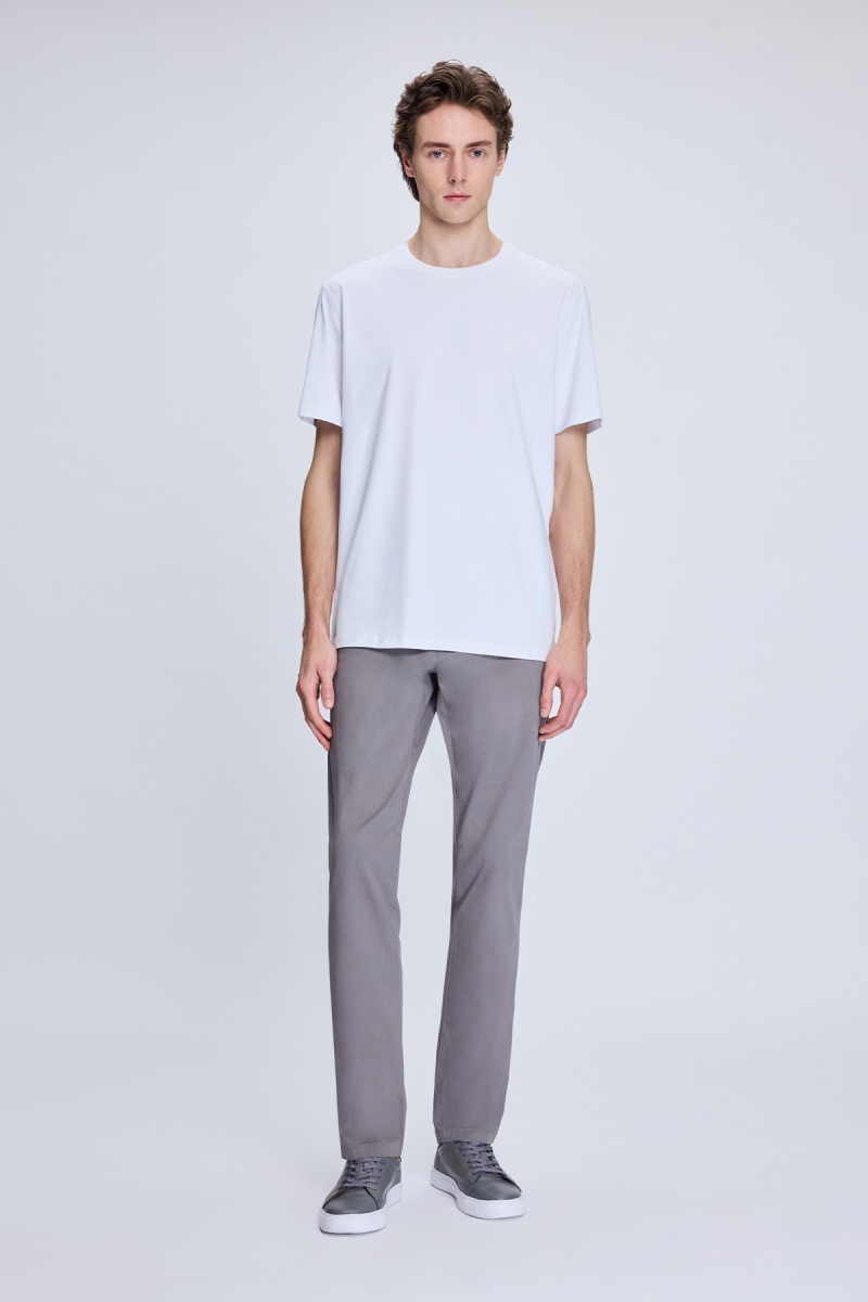 Gri Regular Fit Yandan Cepli Casual Kanvas Pantolon - Hatem Saykı (1)