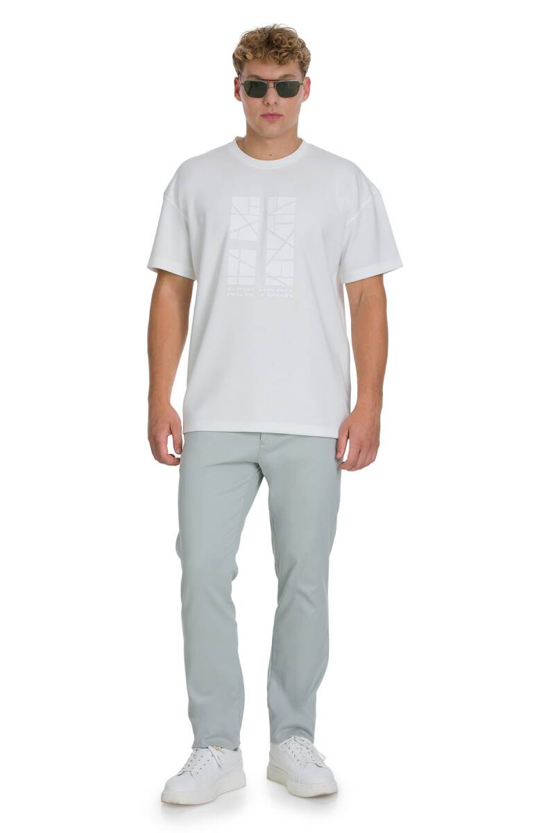 Gri Regular Fit Yandan Cepli Kanvas Pantolon - Saykı