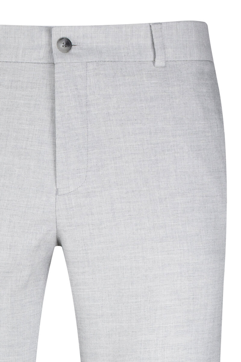 Gri Regular Fit Yandan Cepli Keten Pantolon - Saykı (1)
