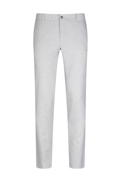 Gri Regular Fit Yandan Cepli Keten Pantolon - 1