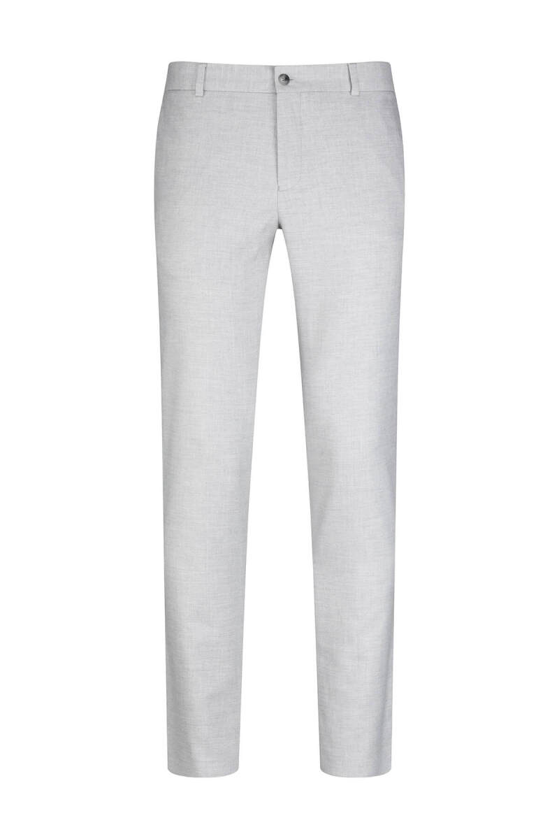 Gri Regular Fit Yandan Cepli Keten Pantolon - Saykı