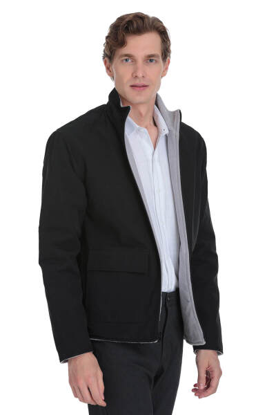 Gri Regular Fit Yarım Balıkçı Yaka Baharlık Mont - 5