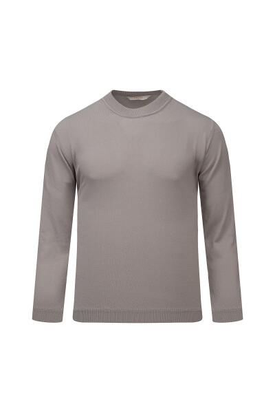 Gri Regular Fit Yarım Balıkçı Yaka Rayon Kazak 