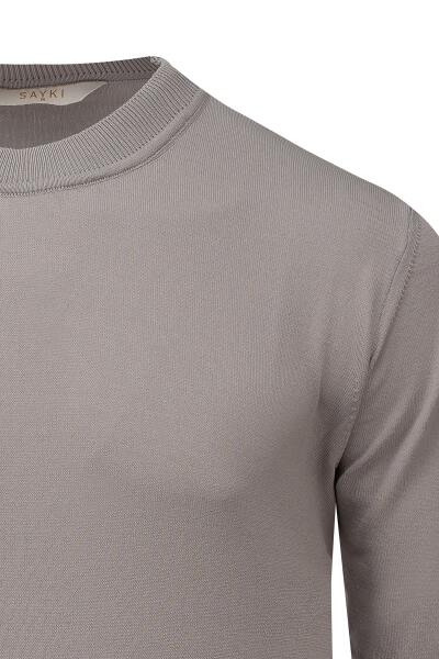 Gri Regular Fit Yarım Balıkçı Yaka Rayon Kazak - 2