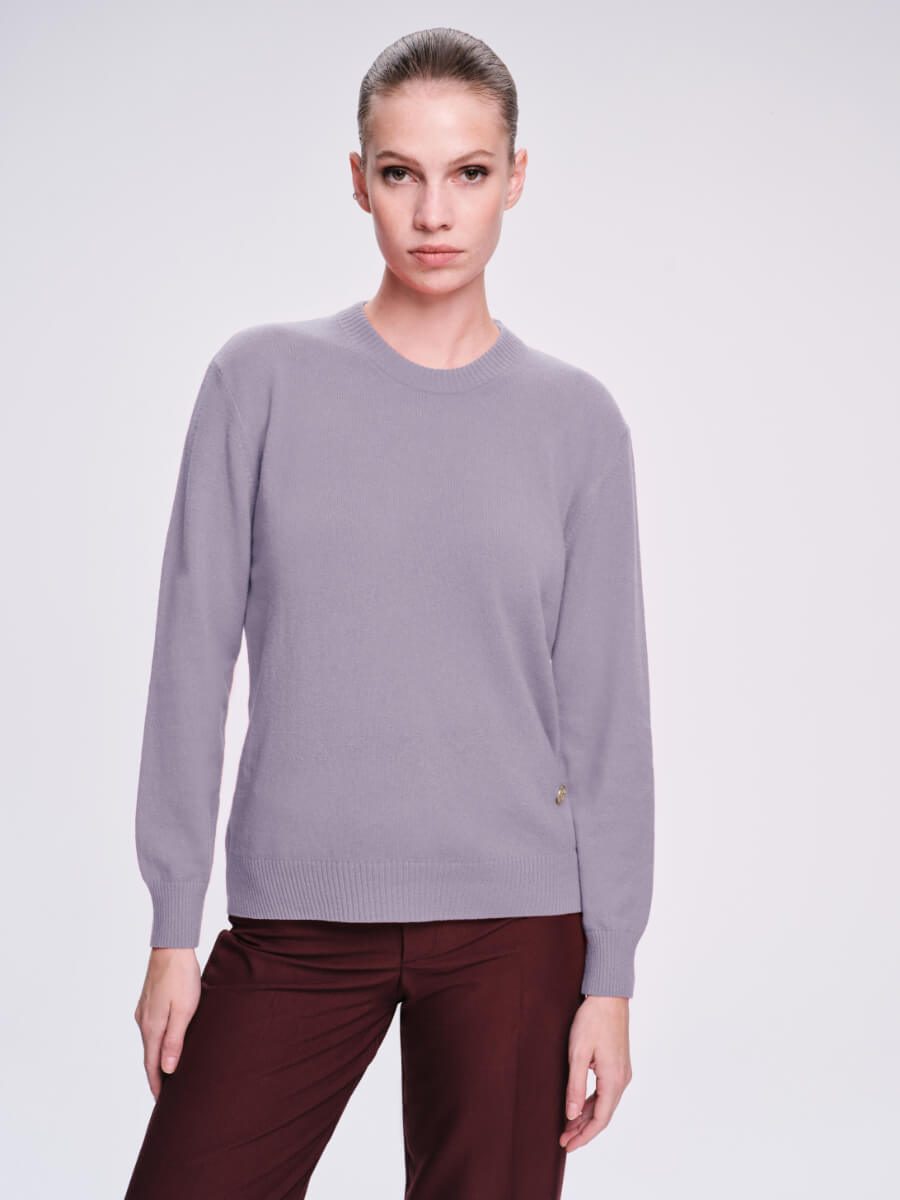 Saykı Woman Regular Fit %100 Kaşmir Gri Kazak