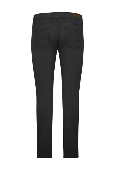 Gri Slim Fit Desenli Pamuklu 5 Cep Kanvas Pantolon - 4