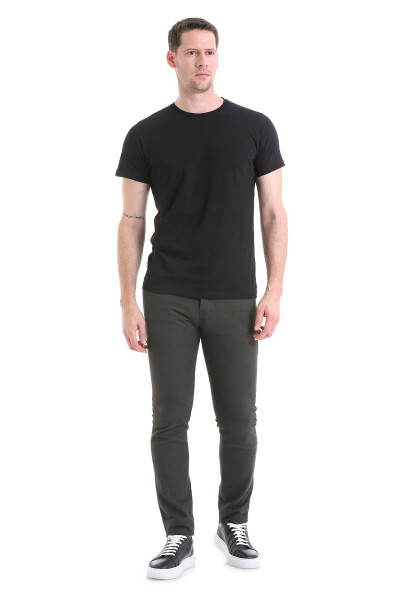 Gri Slim Fit 5 Cep Pamuklu Kanvas Pantolon - 2