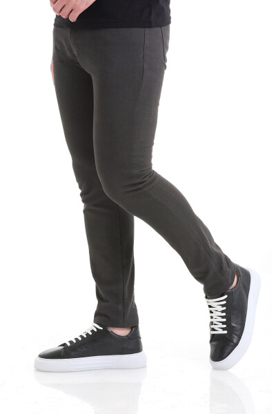 Gri Slim Fit 5 Cep Pamuklu Kanvas Pantolon - 3