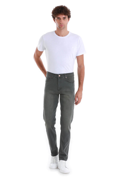 Gri Slim Fit 5 Cep Pamuklu Kot Pantolon - 2