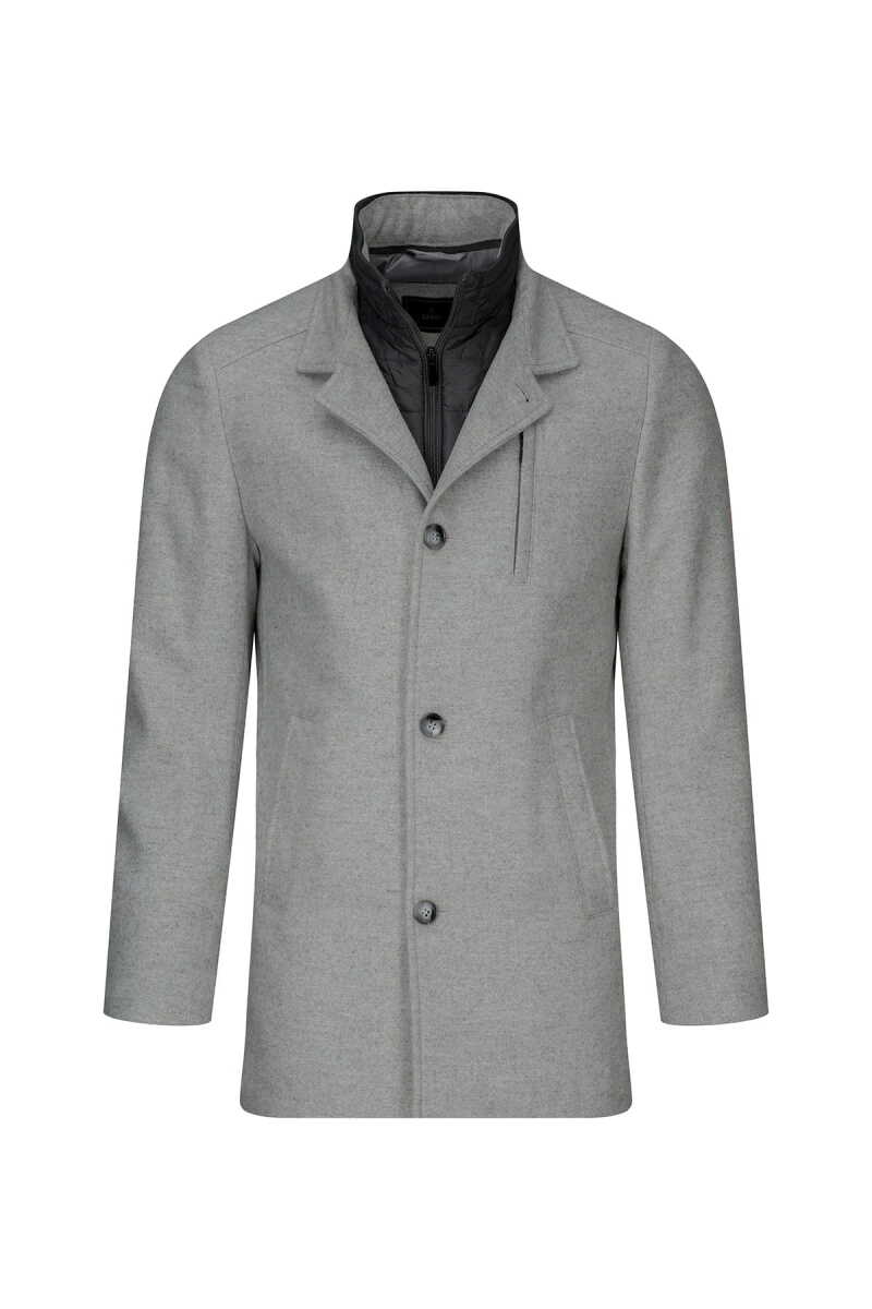 Gri Slim Fit Hakim Yaka Yünlü Kaşe Palto - Saykı