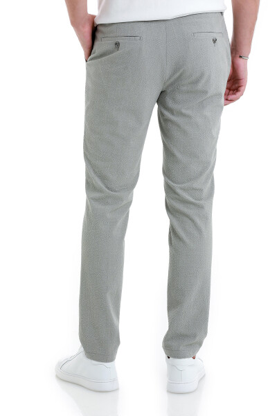 Gri Slim Fit Kareli Yandan Cepli Jogger Pantolon - 5