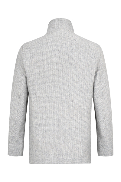 Gri Slim Fit Kruvaze Yünlü Kaban - 2