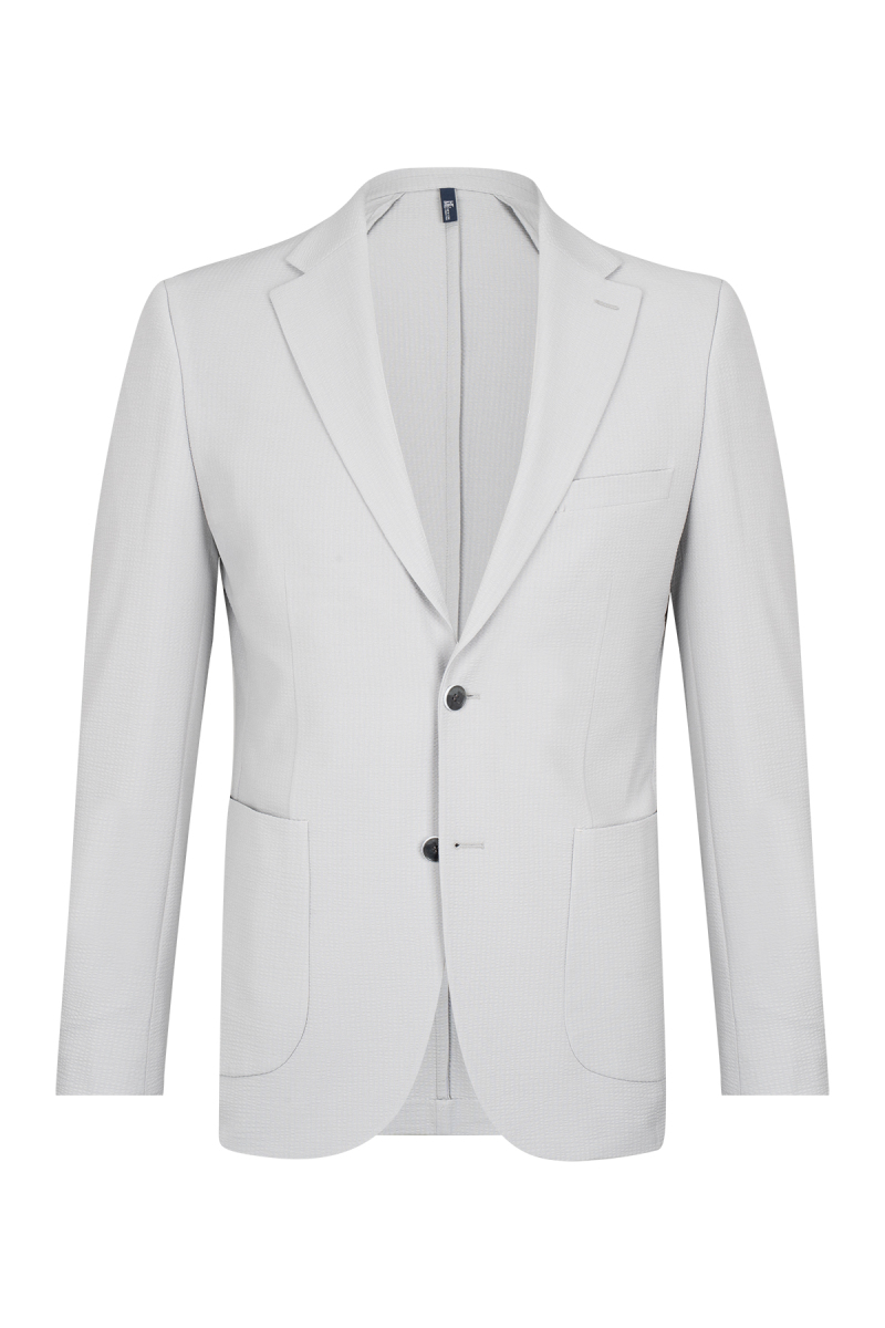 Gri Slim Fit Mono Yaka Casual Takım Elbise - HTML (1)