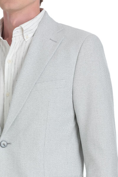 Gri Slim Fit Mono Yaka Klasik Takım Elbise - 6