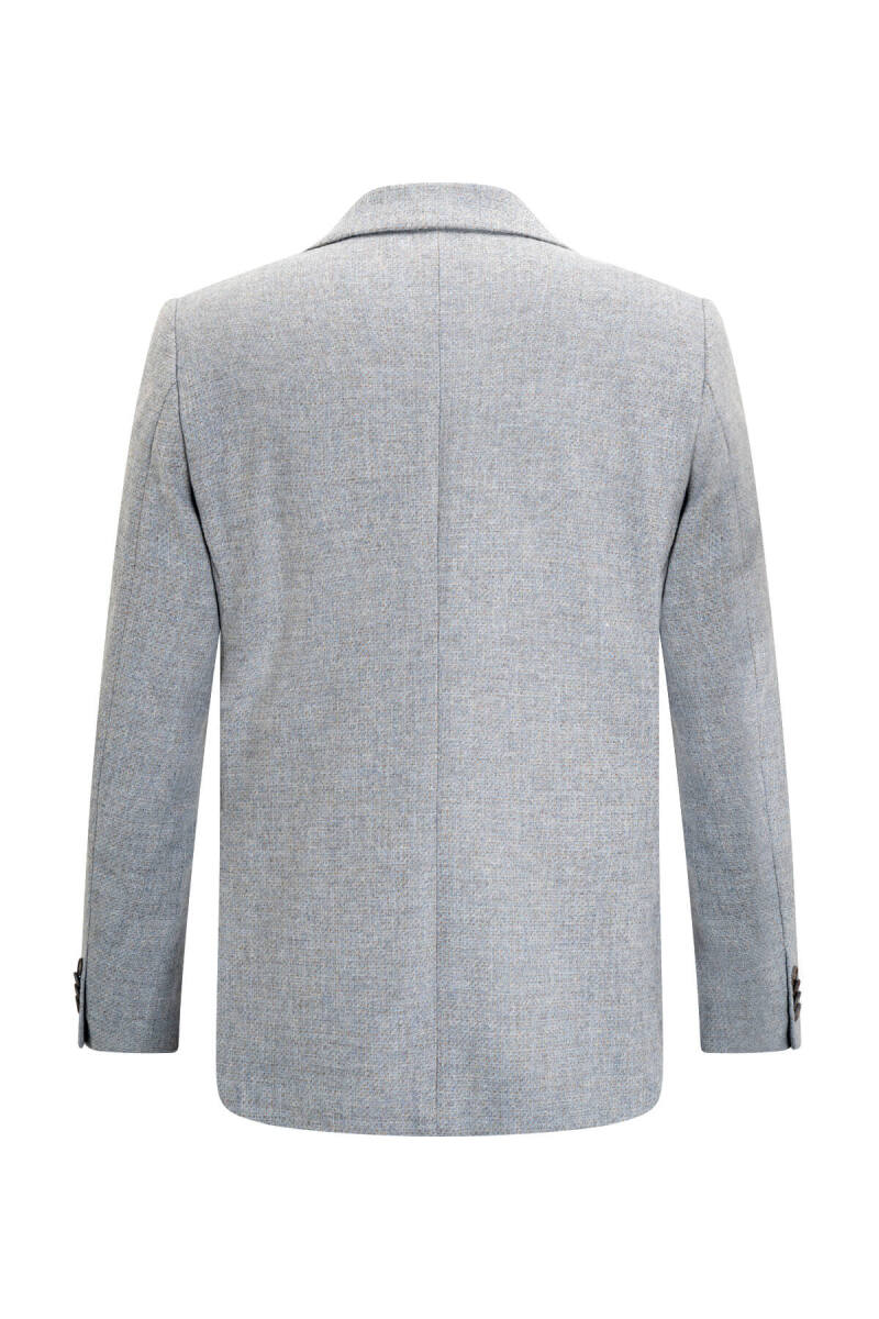 Gri Slim Fit Mono Yaka Yünlü Ceket - Saykı (1)