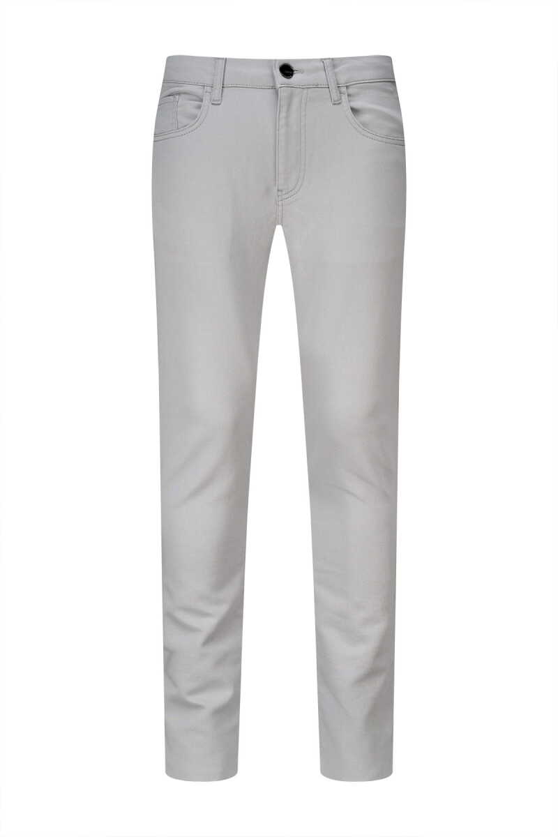 Gri Slim Fit Pamuklu 5 Cep Kanvas Pantolon