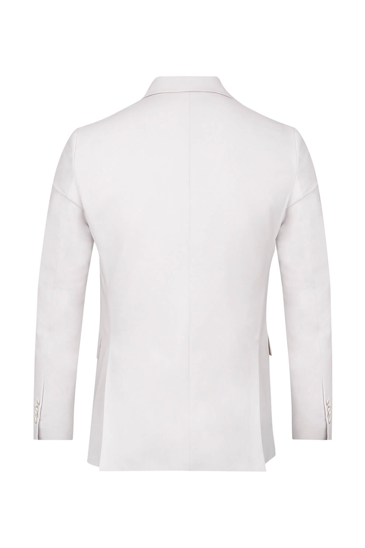 Gri Slim Fit Sivri Yaka Klasik Takım Elbise - 4