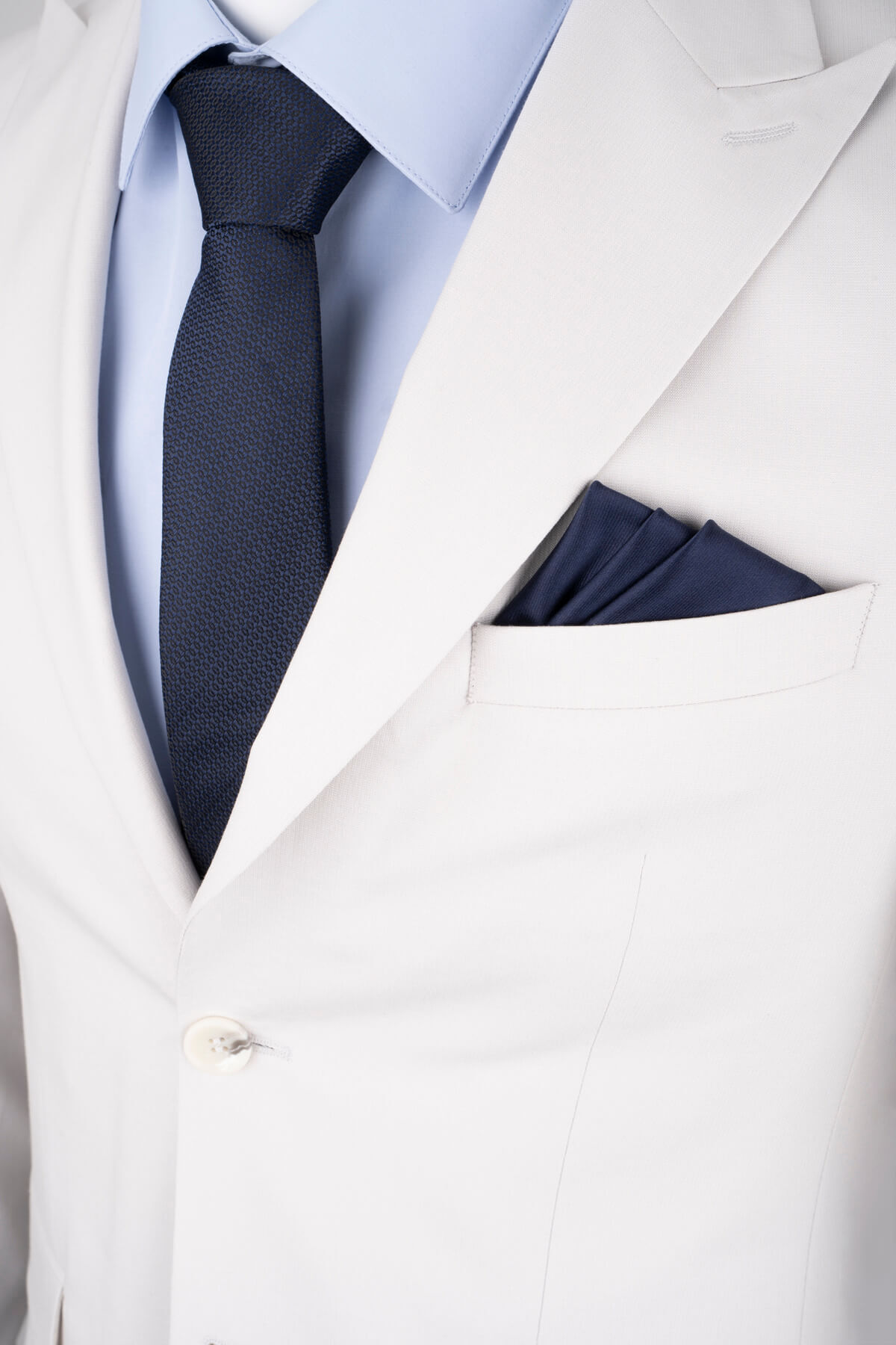 Gri Slim Fit Sivri Yaka Klasik Takım Elbise - 3