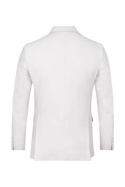 Gri Slim Fit Sivri Yaka Klasik Takım Elbise - 3