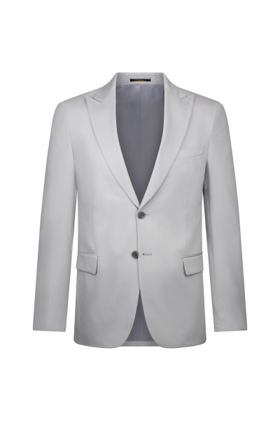 Gri Slim Fit Sivri Yaka Klasik Takım Elbise - 2