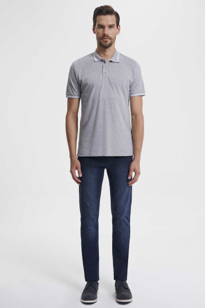 Gri Polo Yaka Basic Tişört - 2