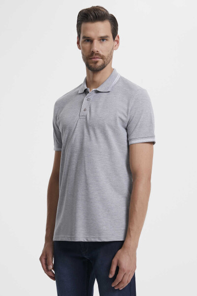 Gri Polo Yaka Basic Tişört - 3
