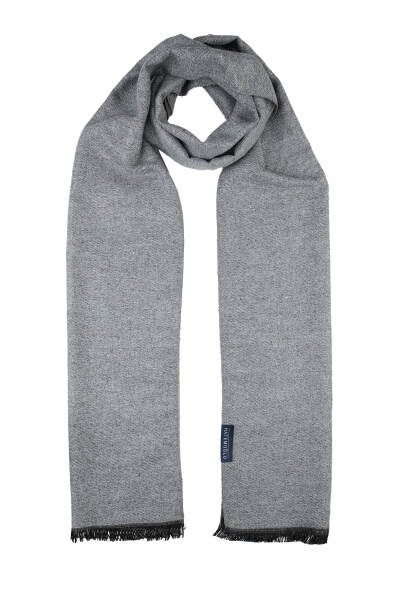 Gri - Vizon Çift Taraflı Atkı 