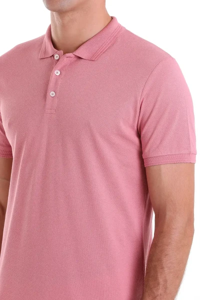 Pembe Comfort Fit 100% Pamuk Polo Yaka Tişört - 4