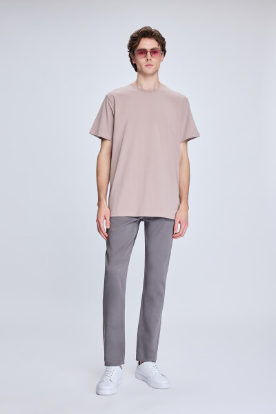 Pembe Regular Fit Bisiklet Yaka Pamuklu Tişört - 2