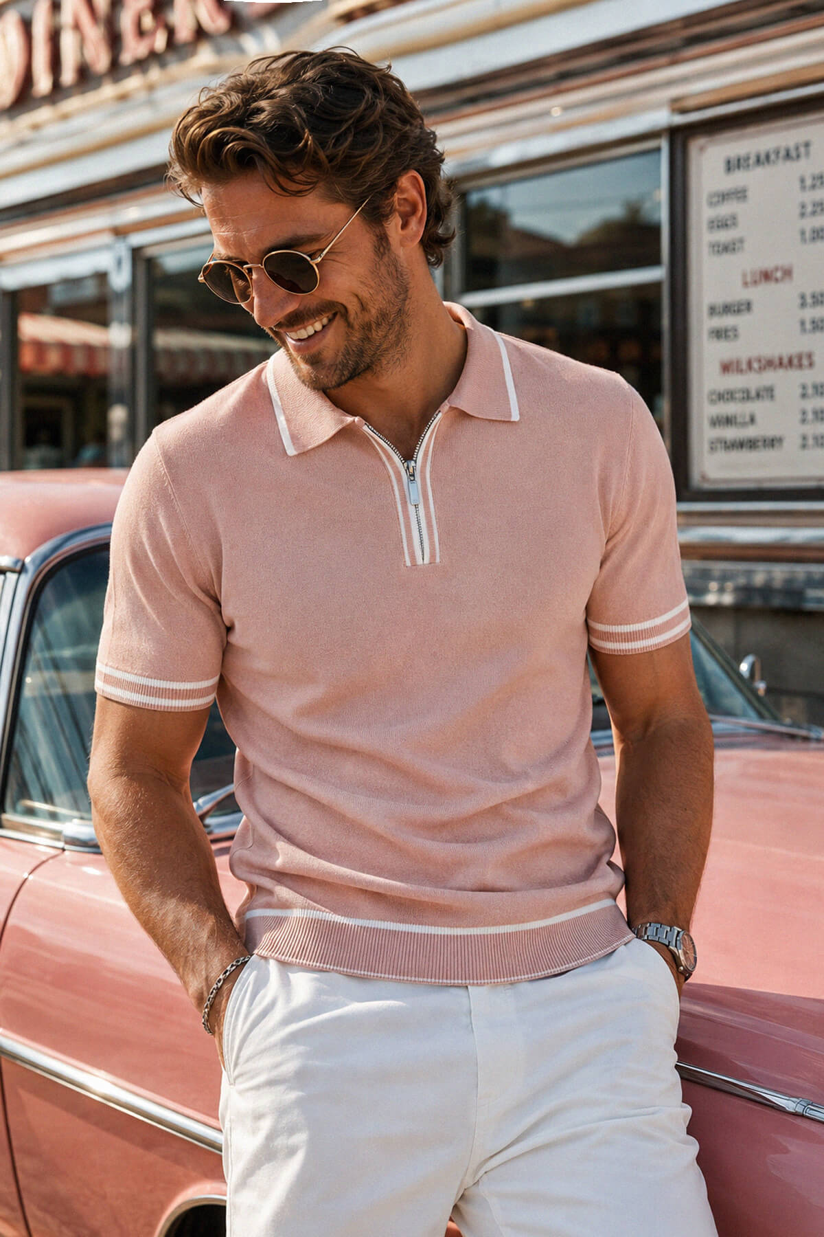 Gül Kurusu Regular Fit Polo Yaka Rayon Tişört - 1