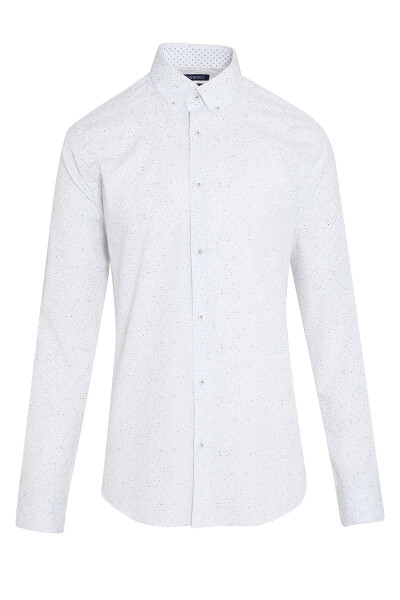 Haki Baskılı Slim Fit Gömlek - 1