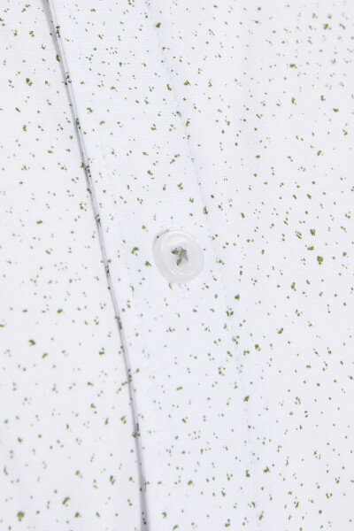 Haki Baskılı Slim Fit Gömlek - 3