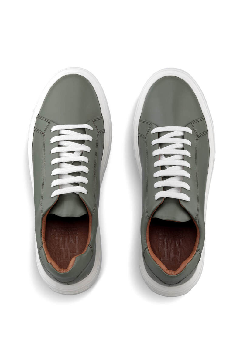 Haki Bağcıklı %100 Hakiki Deri Casual Ayakkabı - HTML (1)