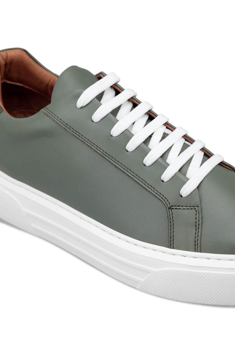 Haki Bağcıklı %100 Hakiki Deri Casual Ayakkabı - HTML (1)