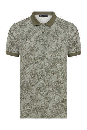 Haki Baskılı Polo Yaka Tişört - 3