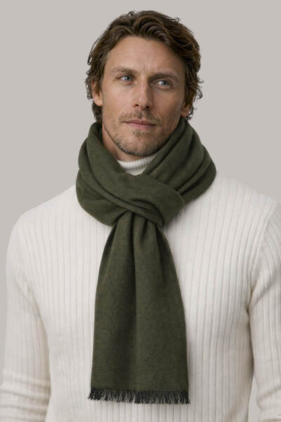 Haki - Bej Çift Taraflı Atkı - 1