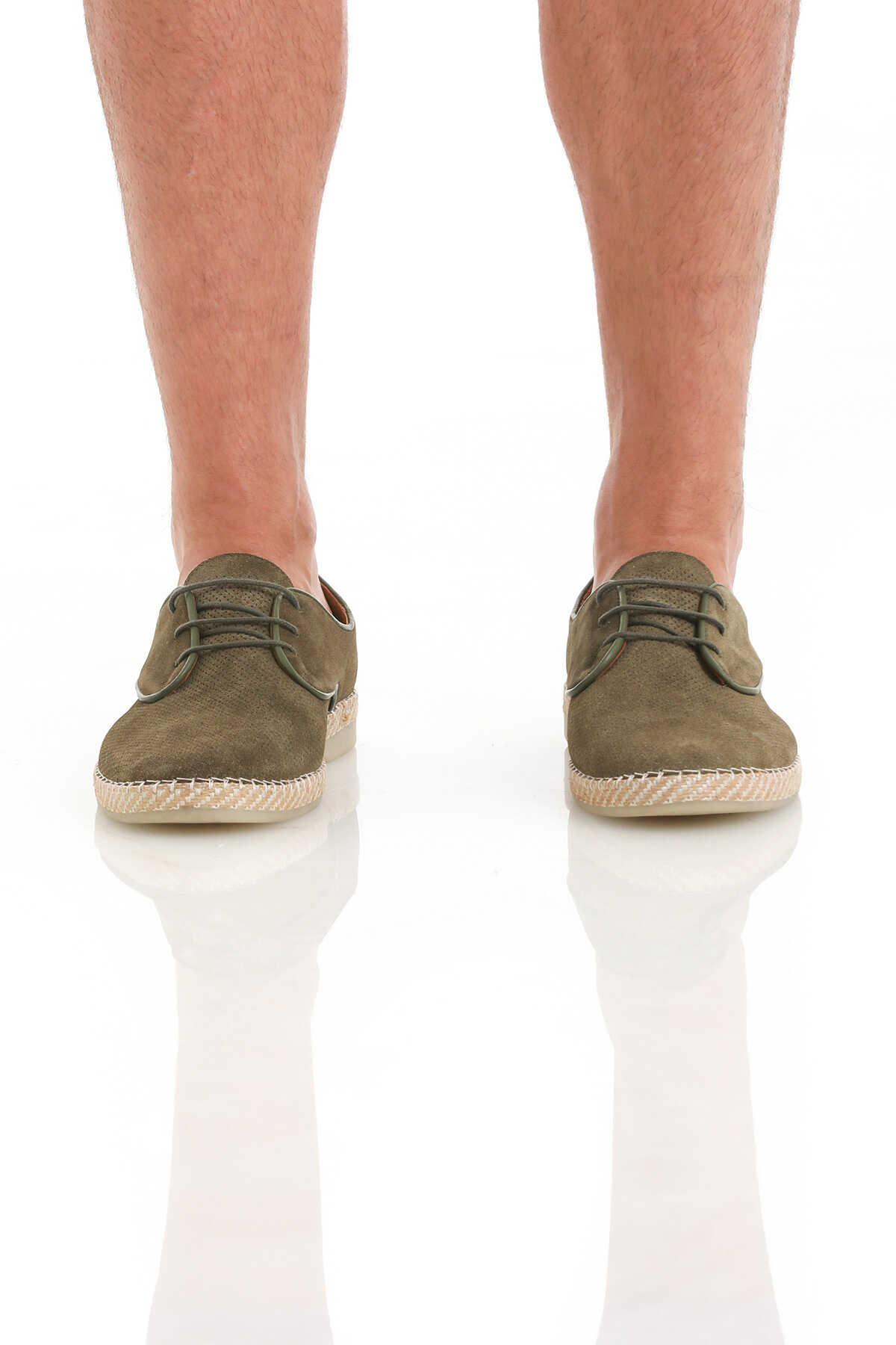 Haki Casual Bağcıklı Süet Ayakkabı - 1