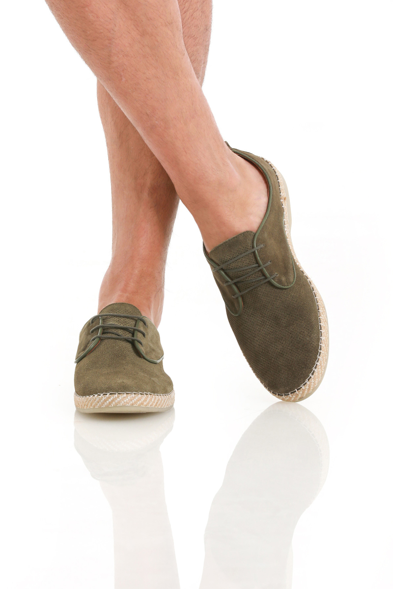 Haki Casual Bağcıklı Süet Ayakkabı - HTML (1)