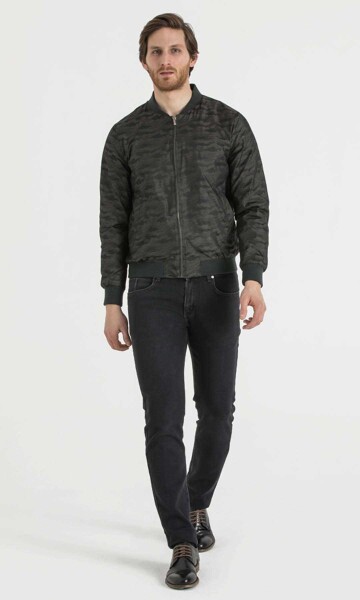 Haki Desenli Bomber Mont - 2