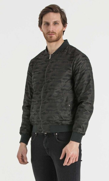 Haki Desenli Bomber Mont - 3