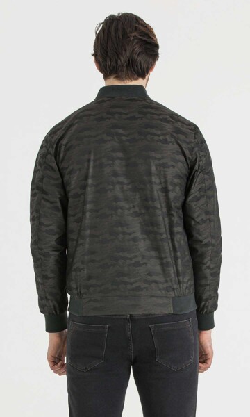 Haki Desenli Bomber Mont - 5