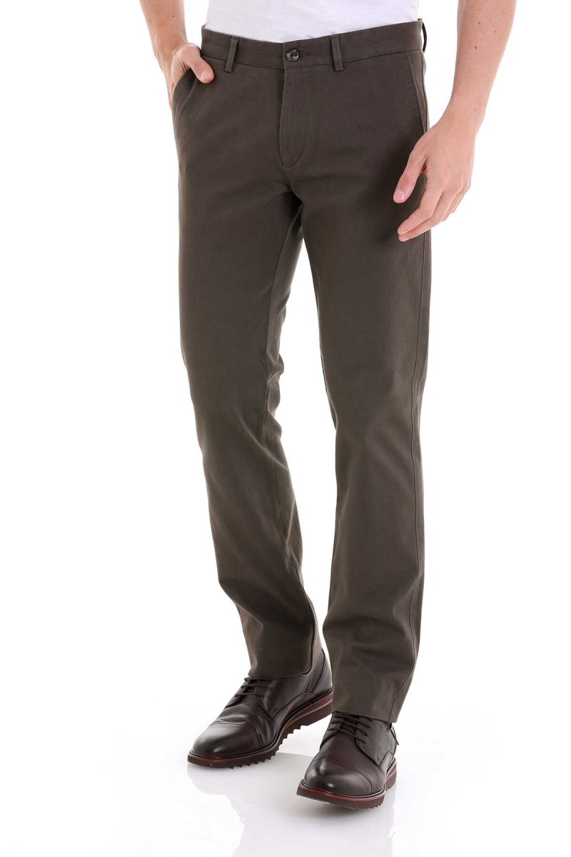 Haki Regular Fit Yandan Cepli Basic Kanvas Pantolon - Hatemoğlu (1)