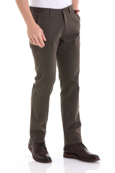 Haki Regular Fit Yandan Cepli Basic Kanvas Pantolon - 3