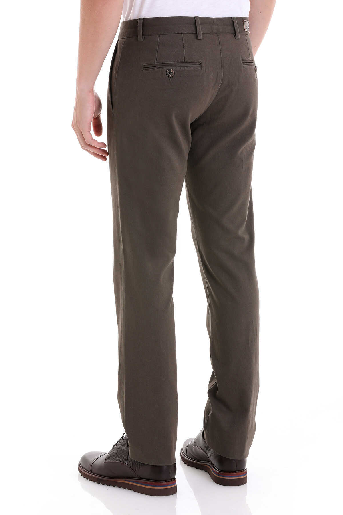 Haki Regular Fit Yandan Cepli Basic Kanvas Pantolon - 5