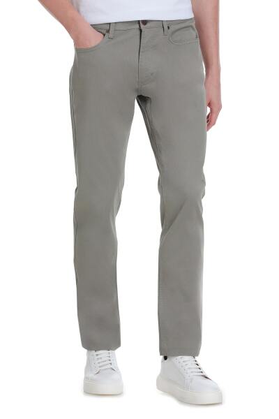 Haki Dinamik Fit 5 Cep Basic Kanvas Pantolon - 8